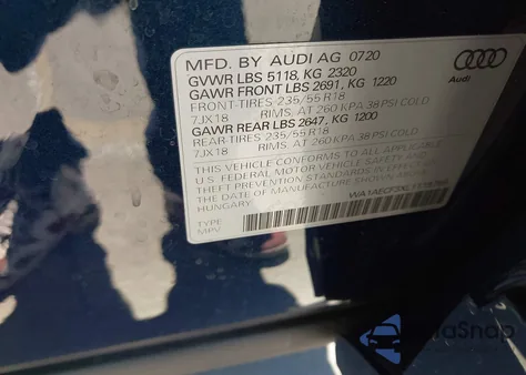 2020 Audi Q3 Premium 45 Tfsi Quattro Tiptronic z USA, uszkodzony, nr VIN WA1AECF3XL1119756